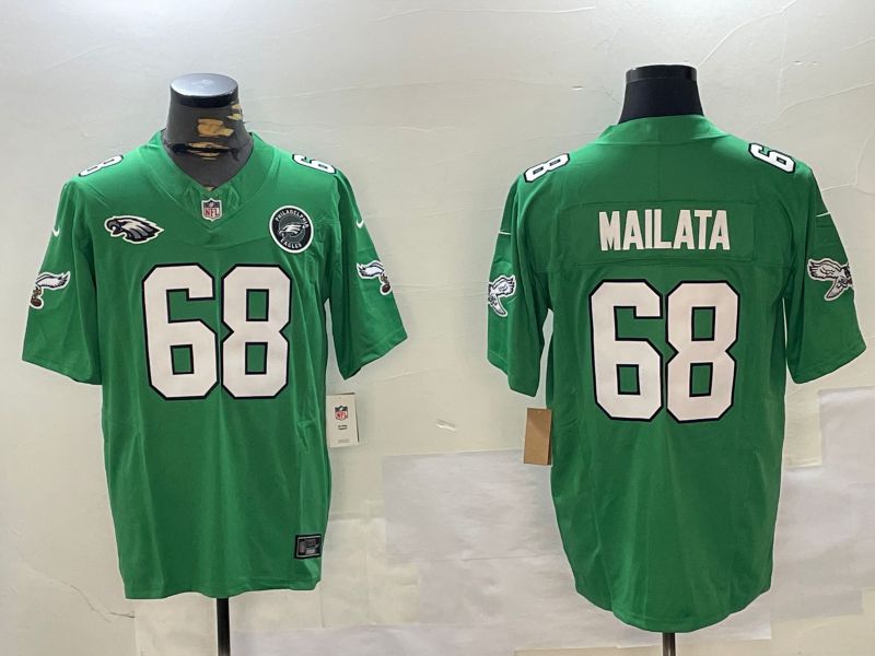 Men Philadelphia Eagles #68 Mailata Green Throwback 2024 Nike Vapor Limited NFL Jersey style 3->philadelphia eagles->NFL Jersey
